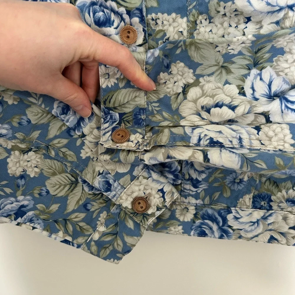 Koret City Blues‎ Rose Print Jacket Size Medium 100% cotton